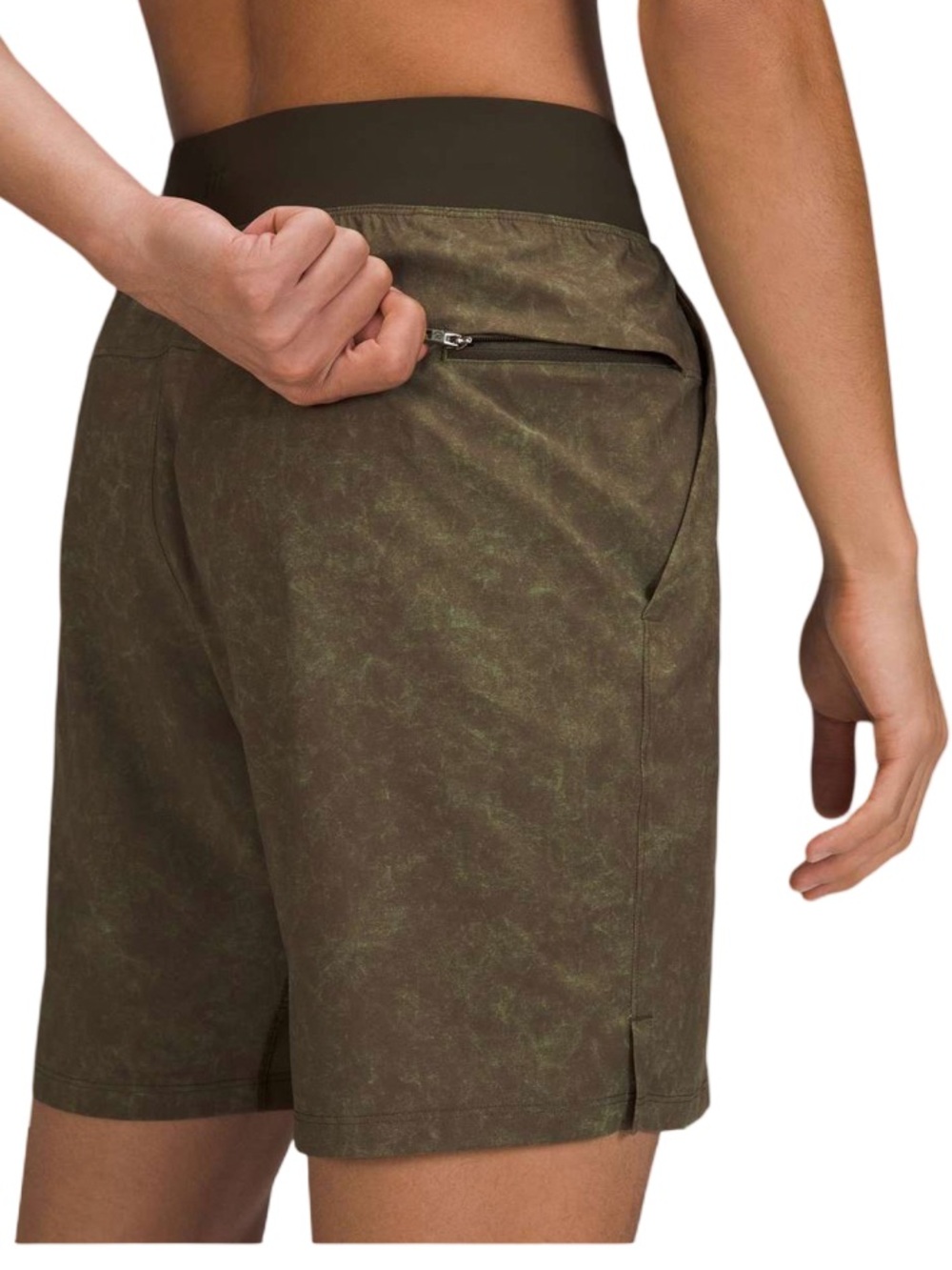 Lululemon Mens T.H.E. Linerless Short 7” Inseam Grave Dust Dark Olive Multi M - Picture 6 of 8